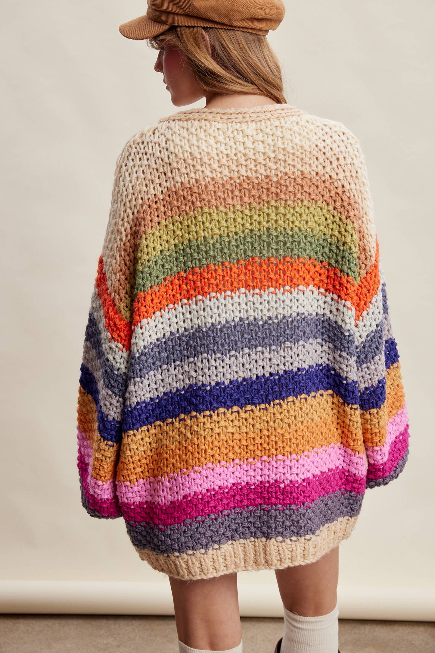 Rainbow Hand Crochet Cardi