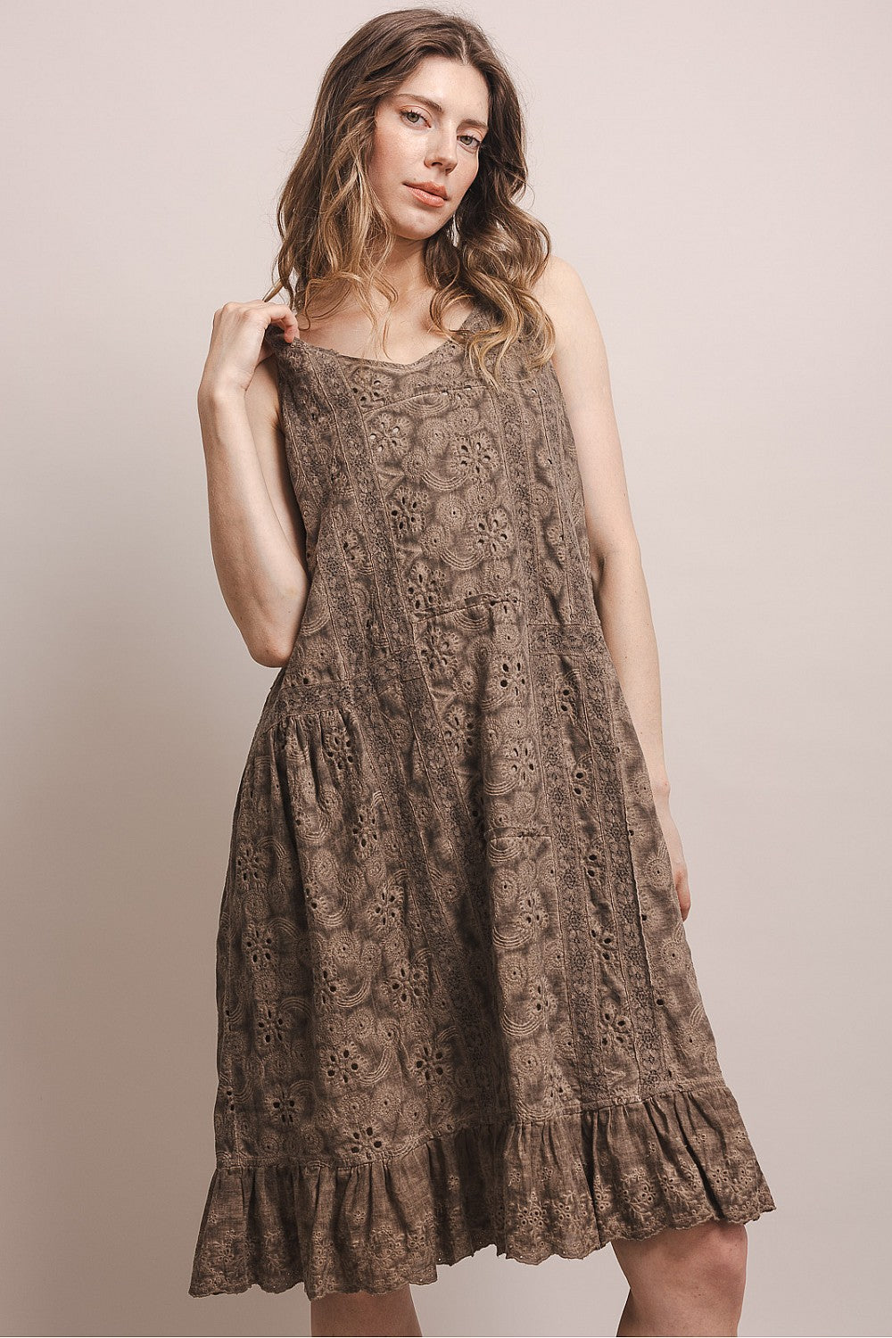 Back Button Lace Dress