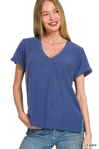 Slub V-Neck Tee