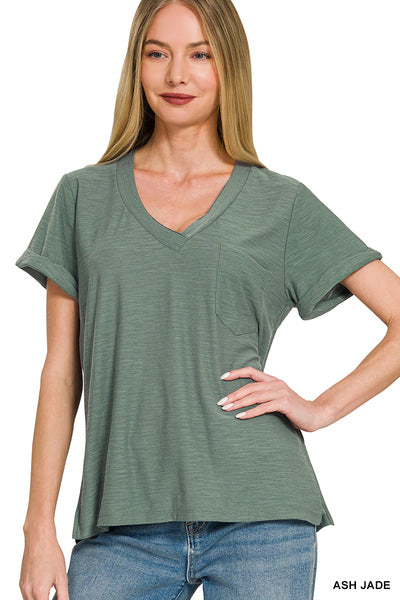 Slub V-Neck Tee