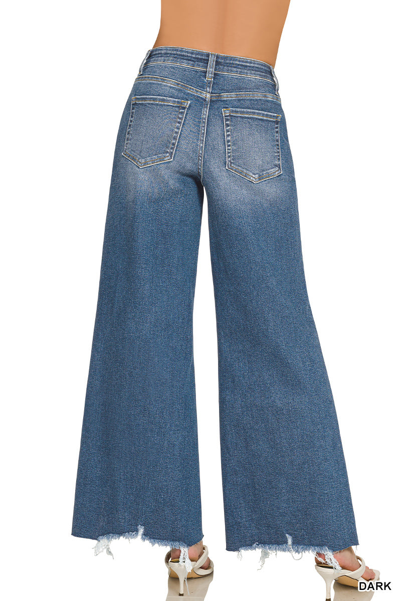 Raw Hem Flare Jeans
