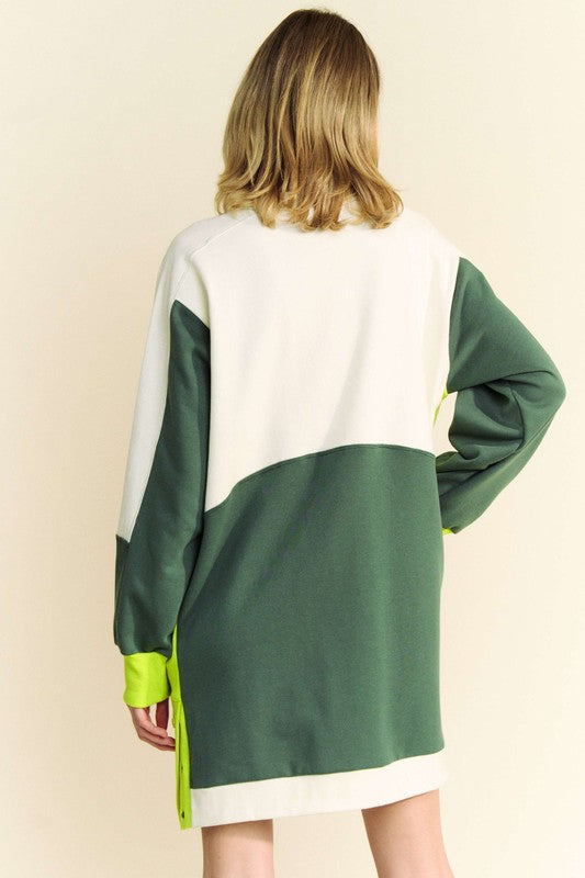 Blocked Sweatshirt Dress