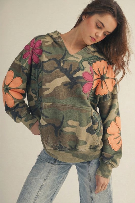 Camo Appliqué Hoodie