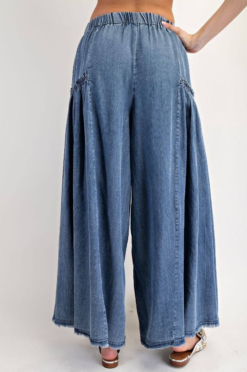 Chambray Palazzo Pants