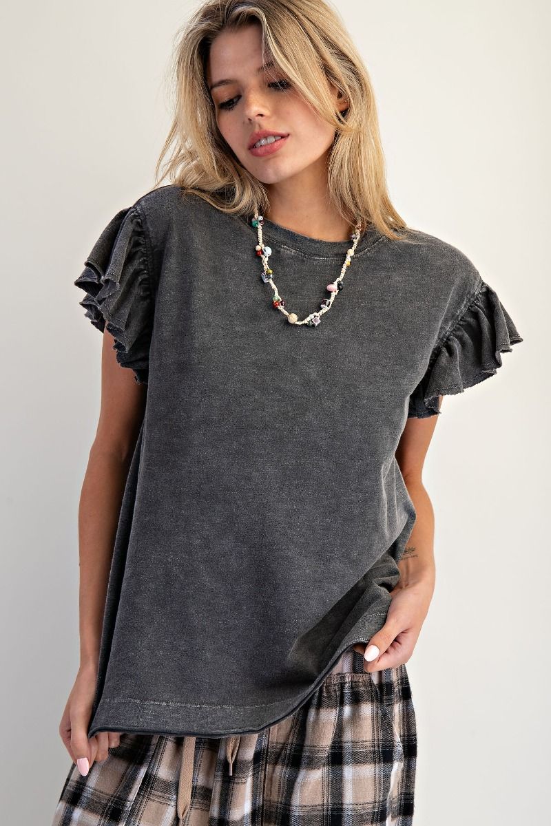 Slub Ruffle Tee
