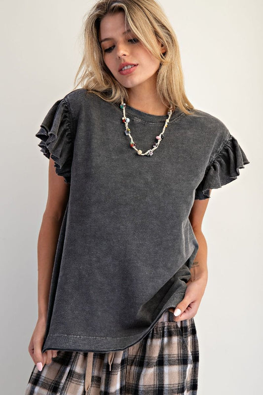 Slub Ruffle Tee