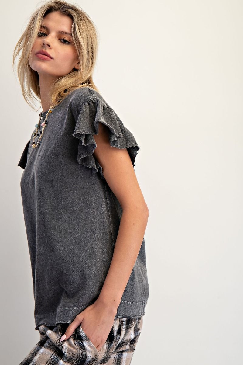 Slub Ruffle Tee