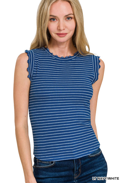 Ribbed Ruffle Top