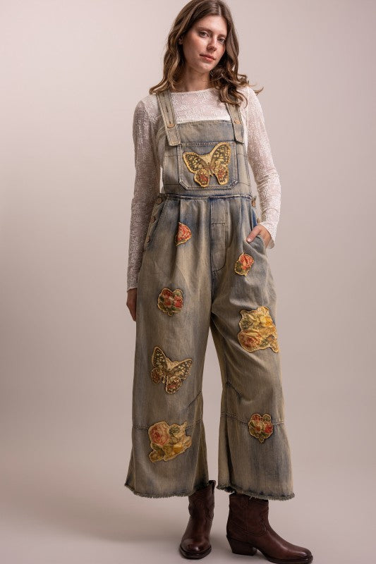 Whimsical Patch Overalls