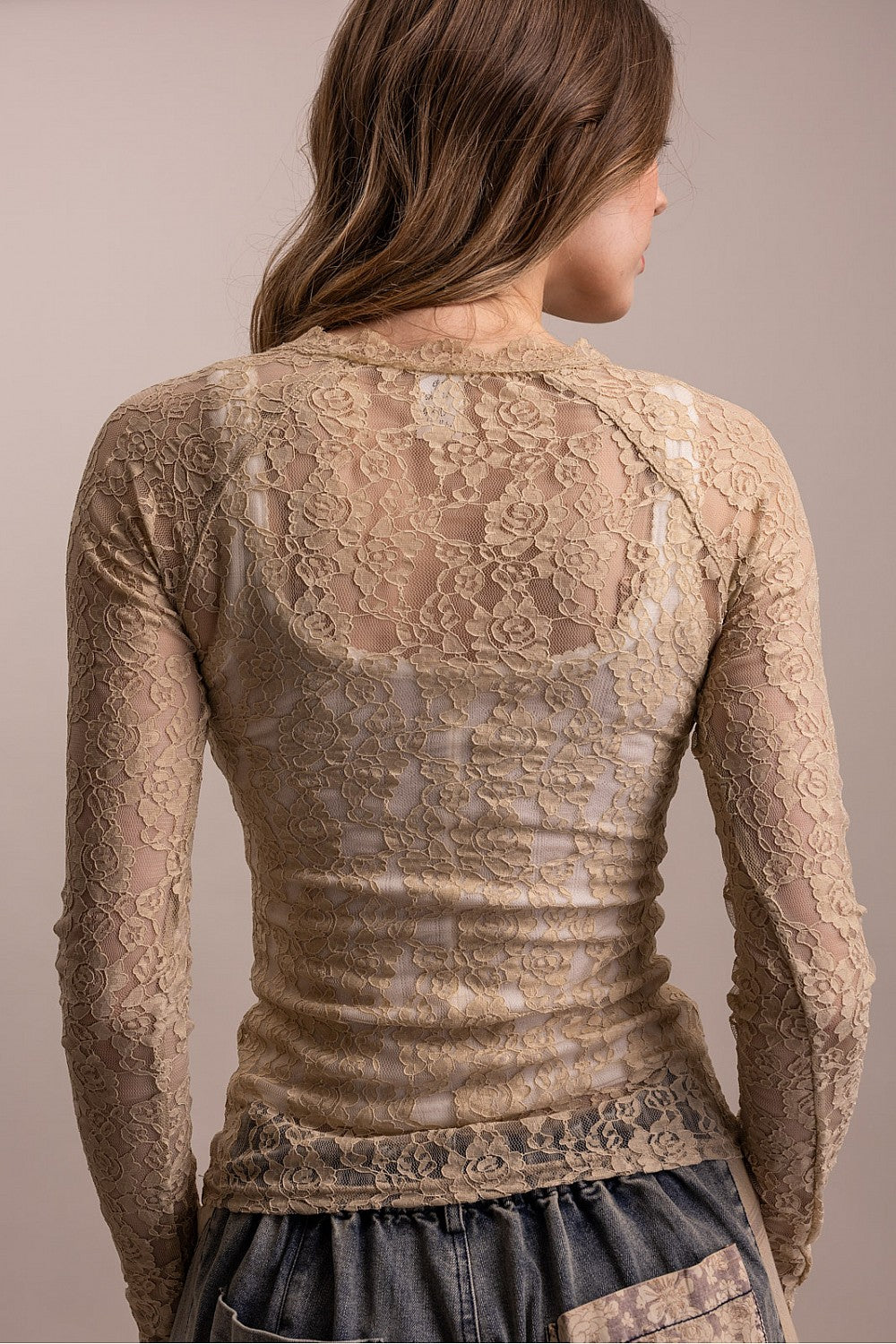V-Neck Lace Top
