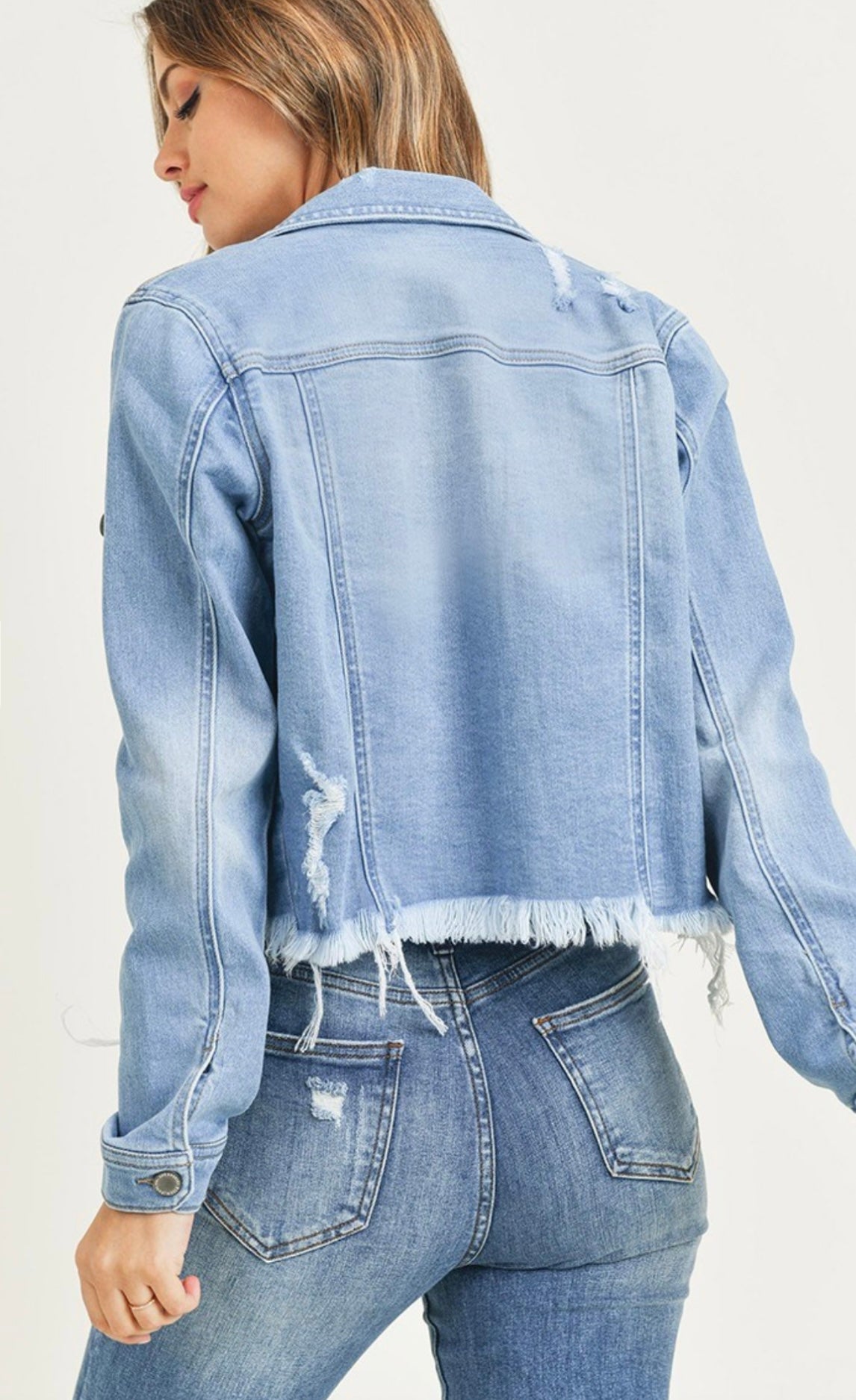 Light Distressed Denim Jacket