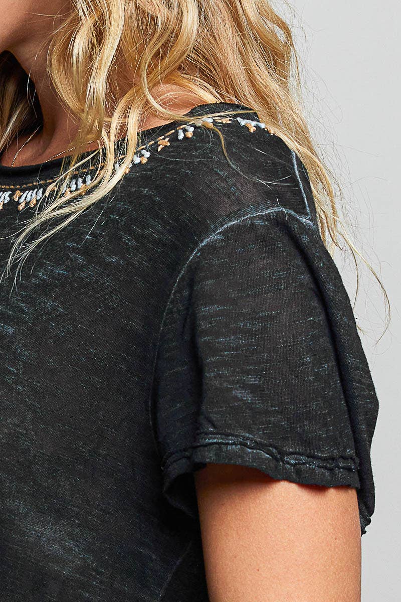 Pol: Hand-Stitched Knit Top