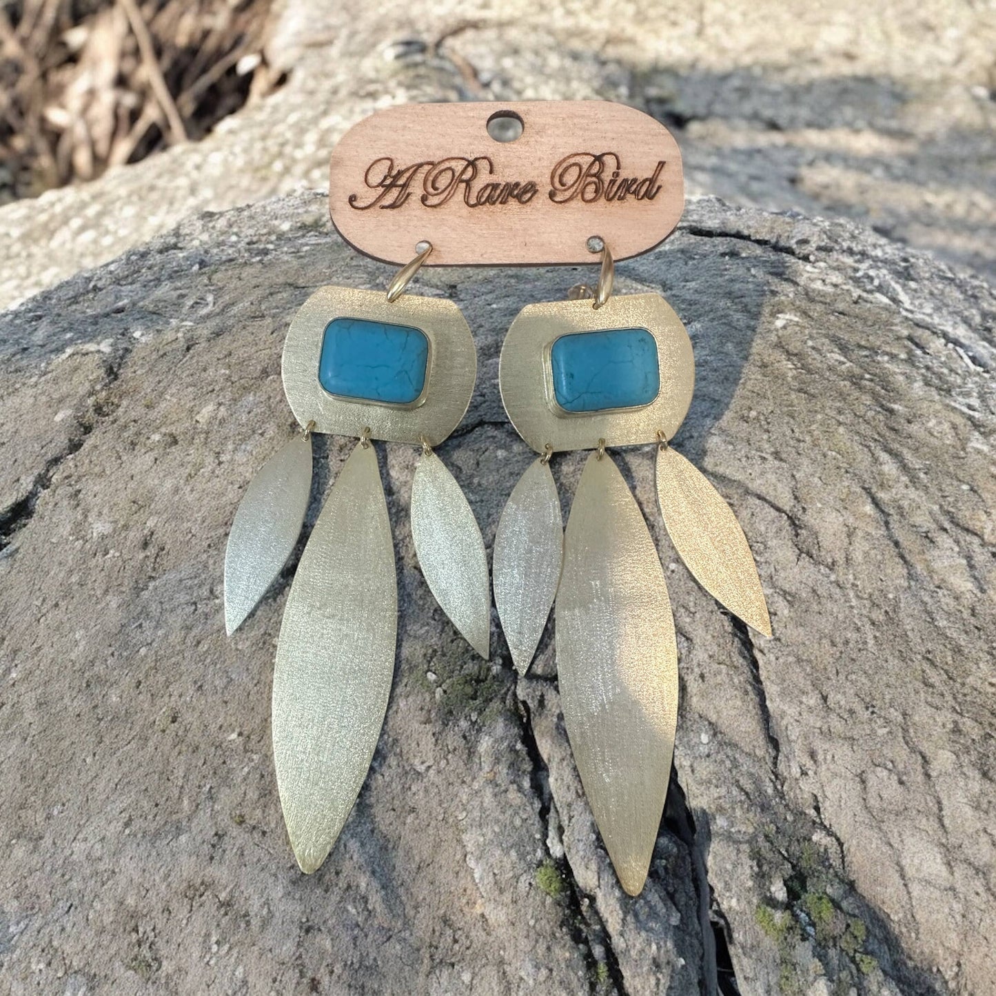 Turquoise Gold Wash Earrings