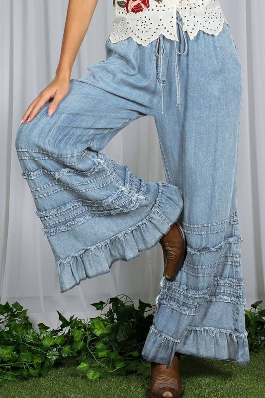Chambray Crop Pants