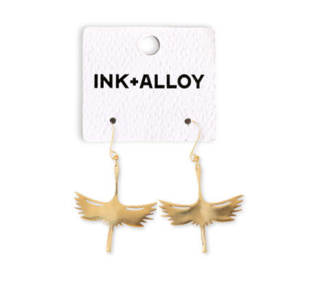 Crane Dangle Earrings