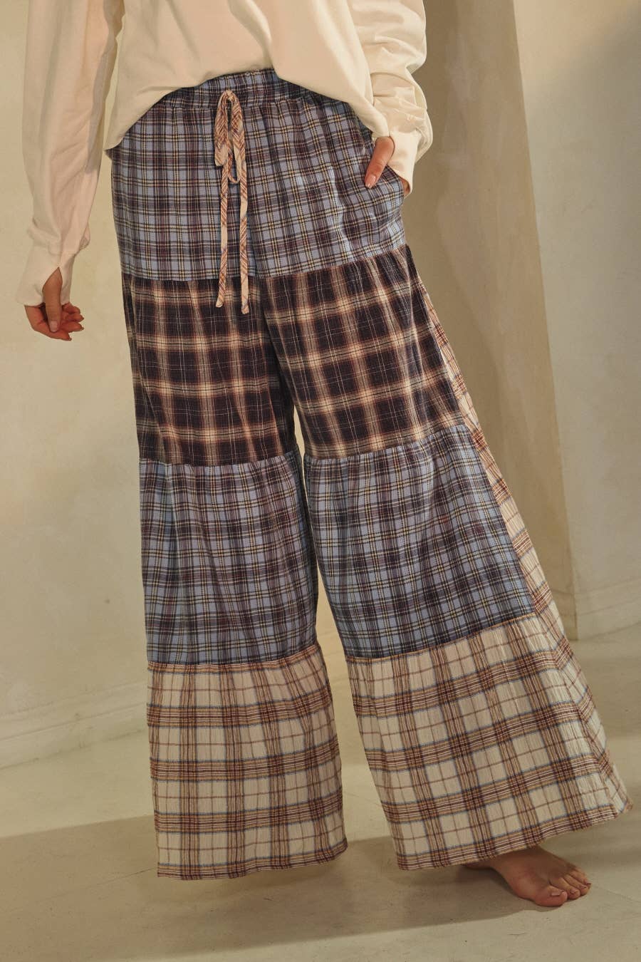 Plaid Patch Pants