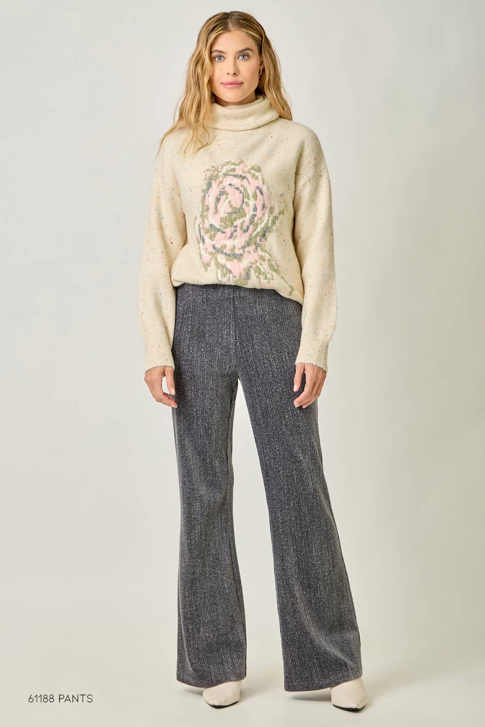 Turtleneck Floral Sweater