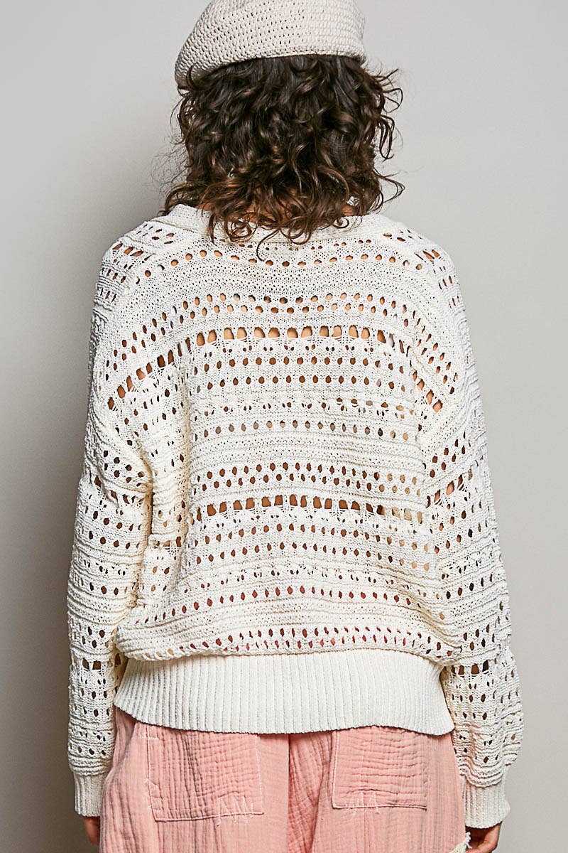 Pol: Flower Button Cardi