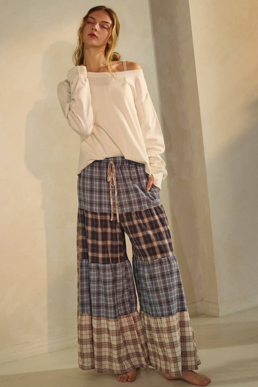Plaid Patch Pants