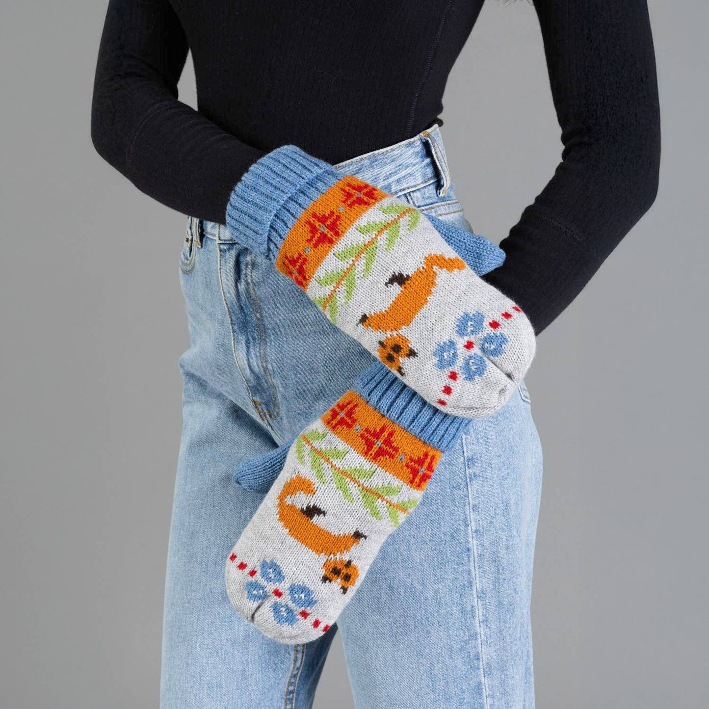 Blue Fox Mittens
