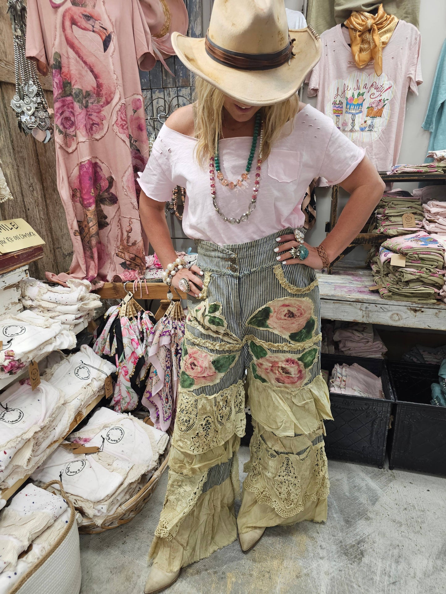 RARE BIRD: Rose Ticking Pant
