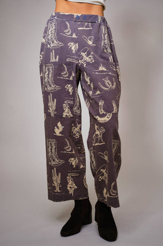 Western Printed Pants