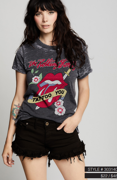 Rolling Stones Tattoo Burn Out Tee