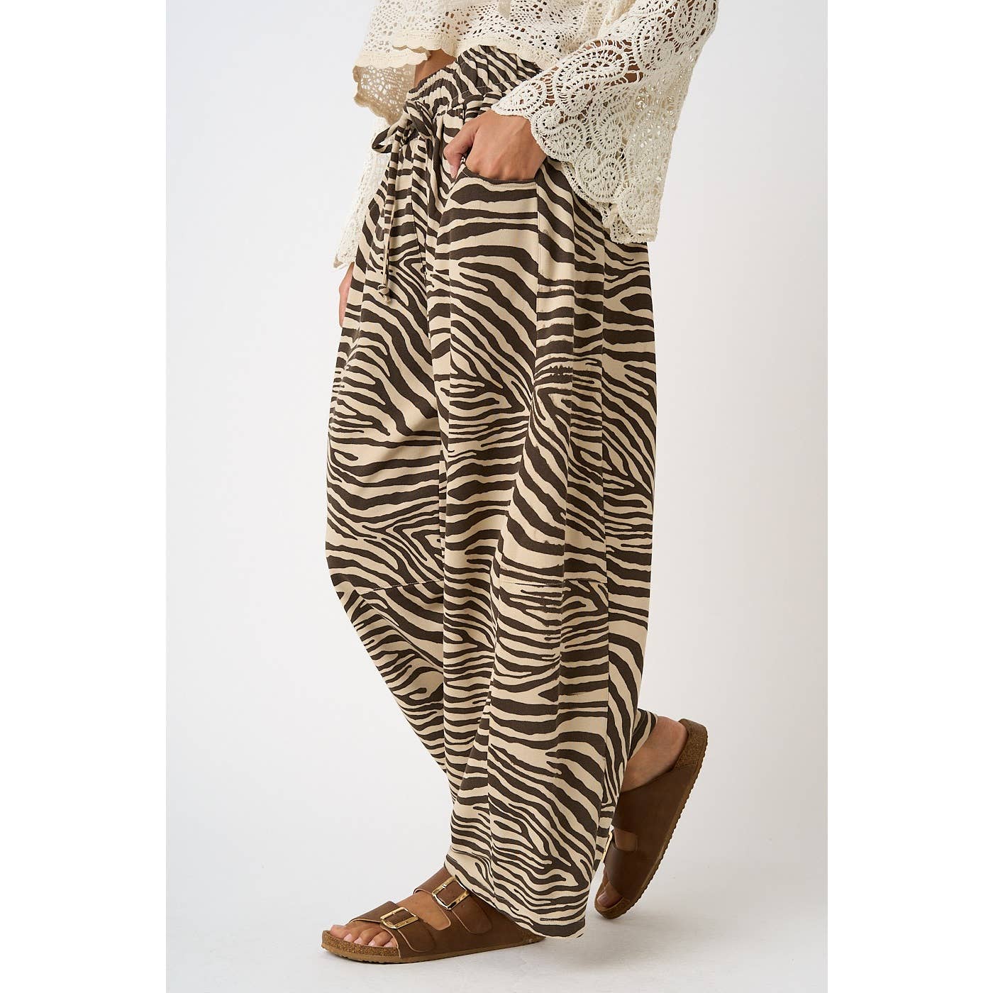 Zebra Barrel Pants