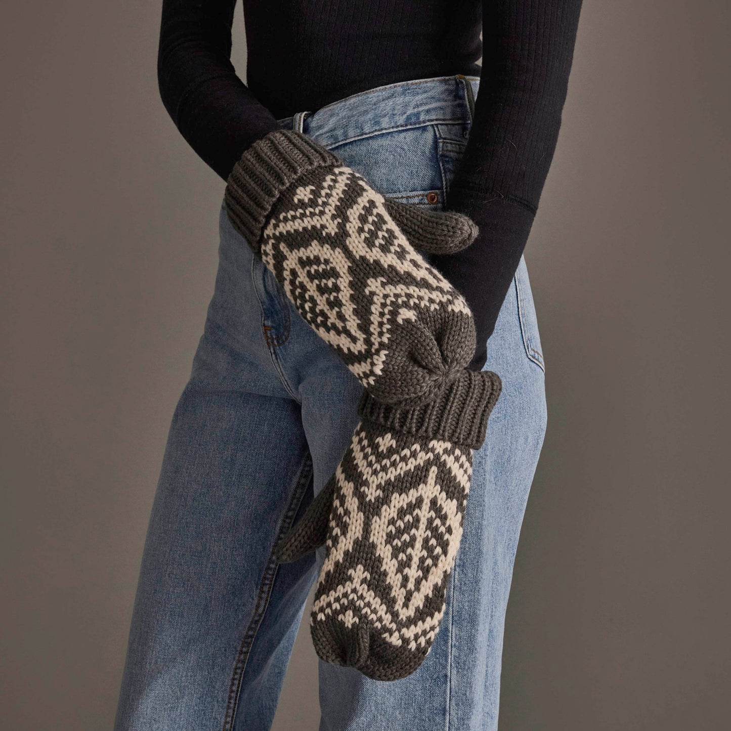 Gray & Beige Mittens