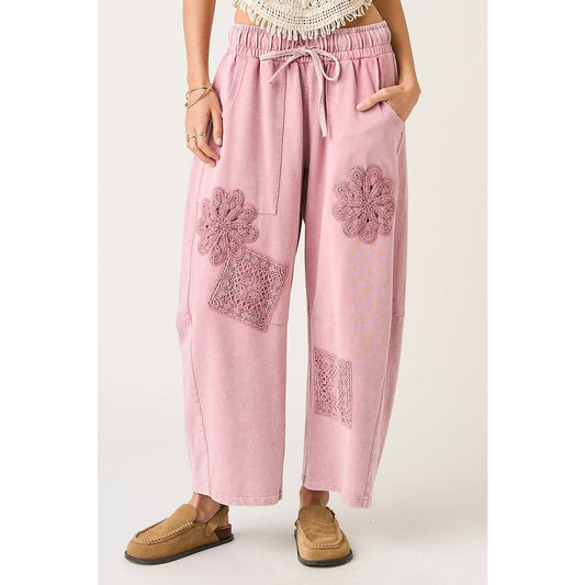 CROCHET PATCH BARREL SWEATS
