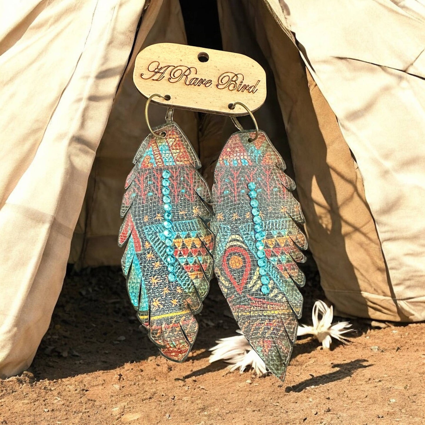 Aztec Leather Earrings