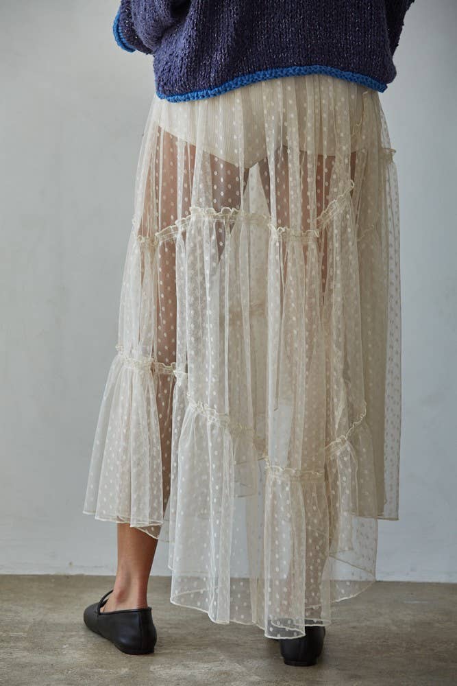Swiss Dot Mesh Skirt