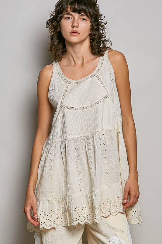 POL:  Eyelet Mini Dress