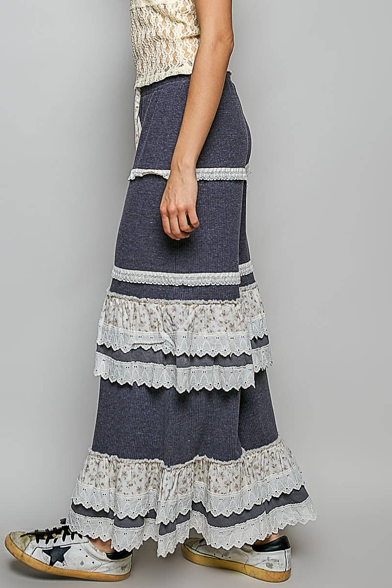 POL: Floral Contrast  Pants