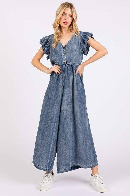 Ruffle Sleeve Jumpsuit