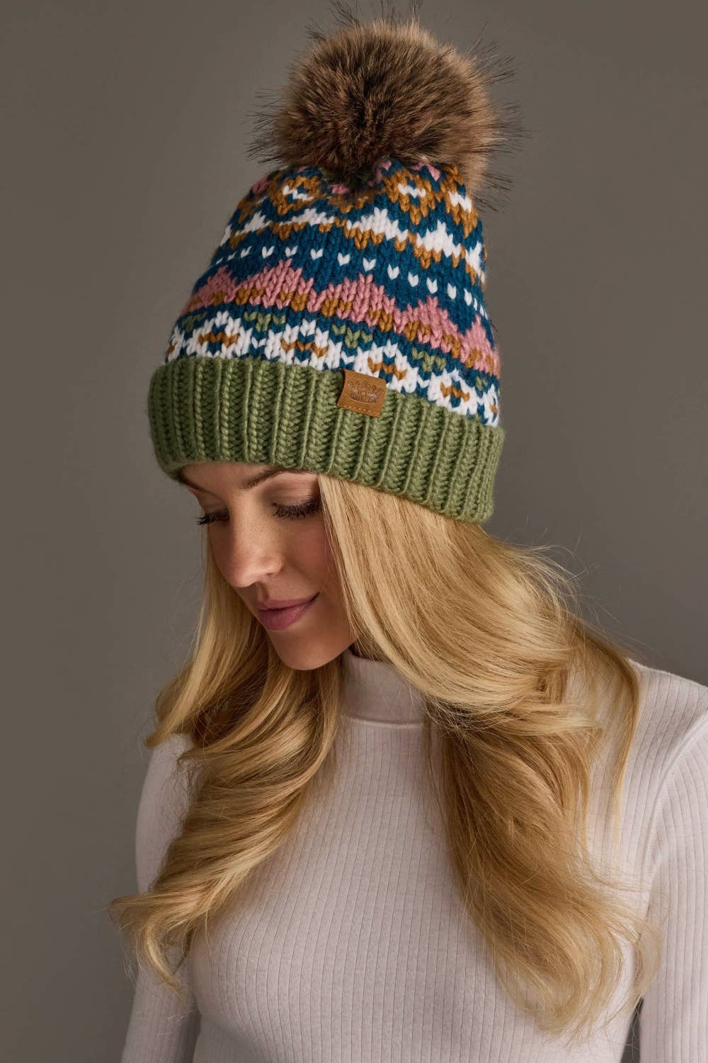 Green, Blue, Pink & Brown Hat