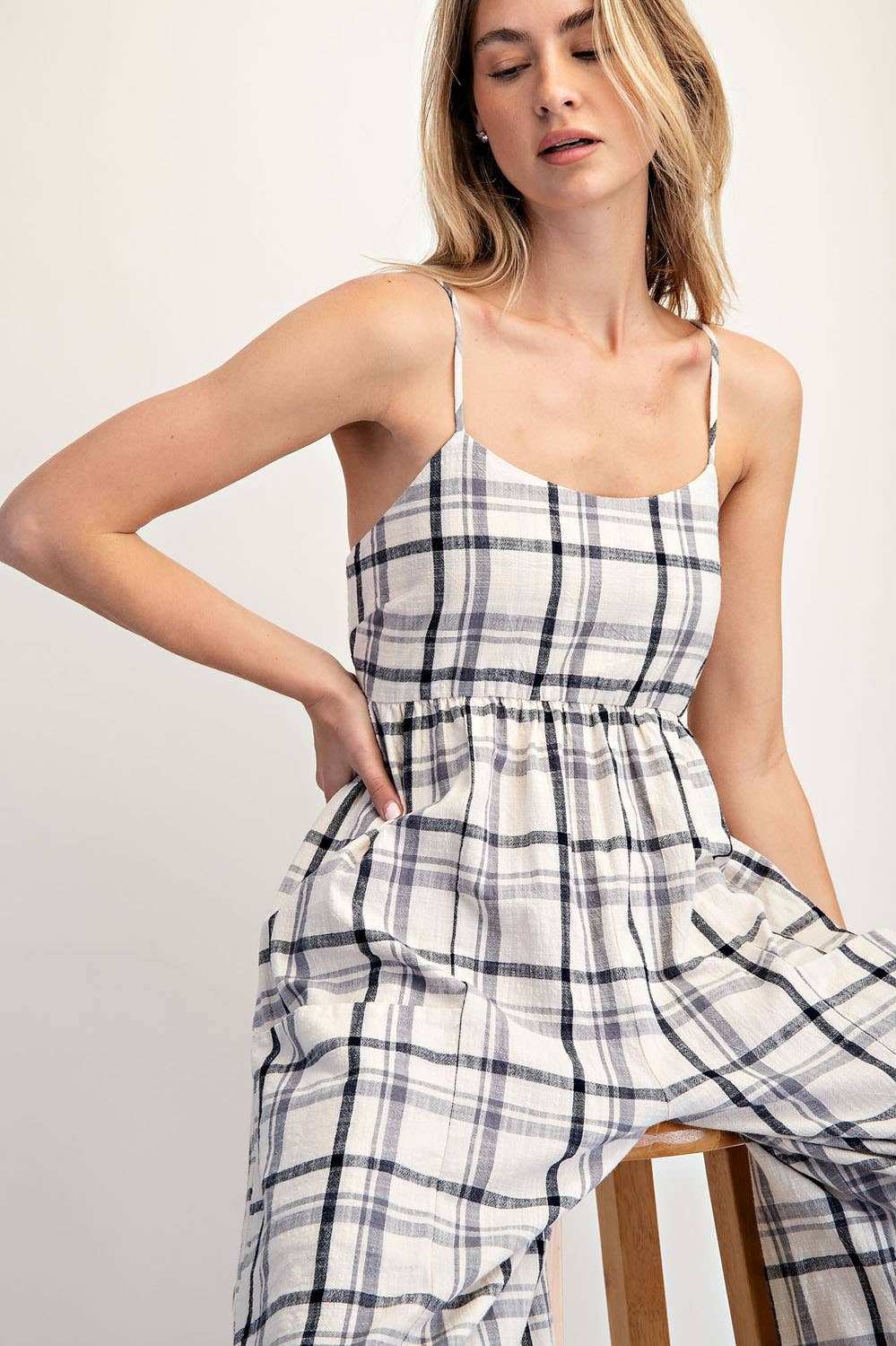 SMOCKED BACK JUMPSUIT