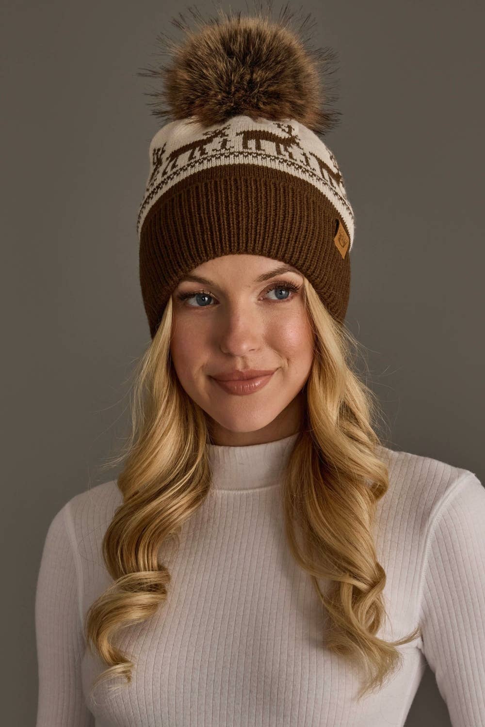 Brown & Beige Deer Hat