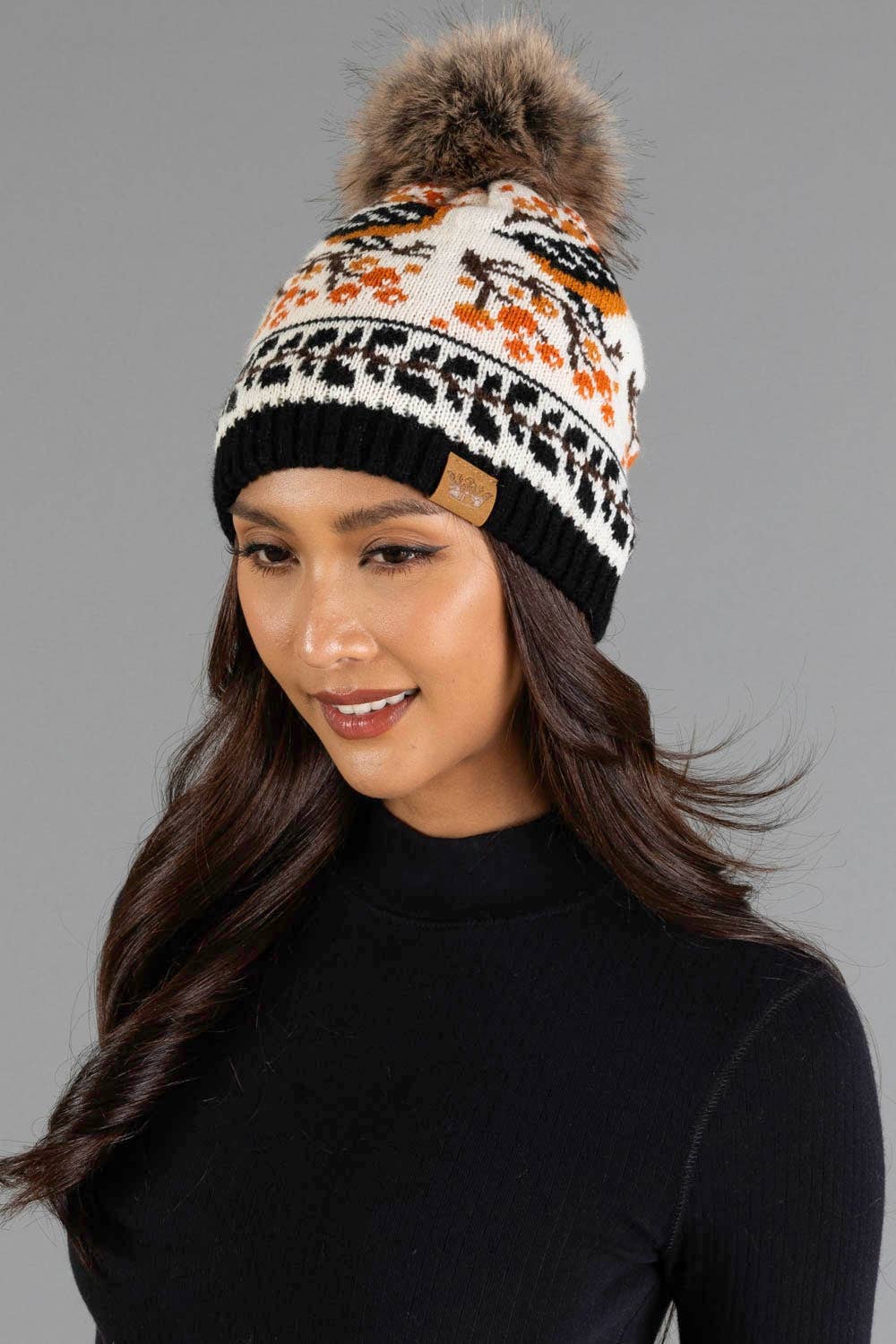 Black & Cream Bird Hat
