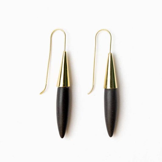 Ceramic Spike Earring Black