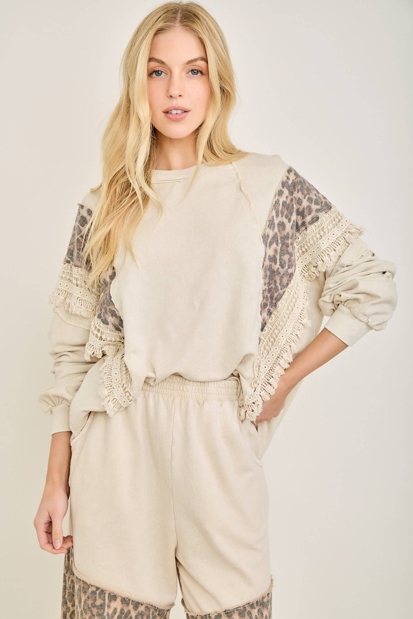 Cheetah Fringe Top