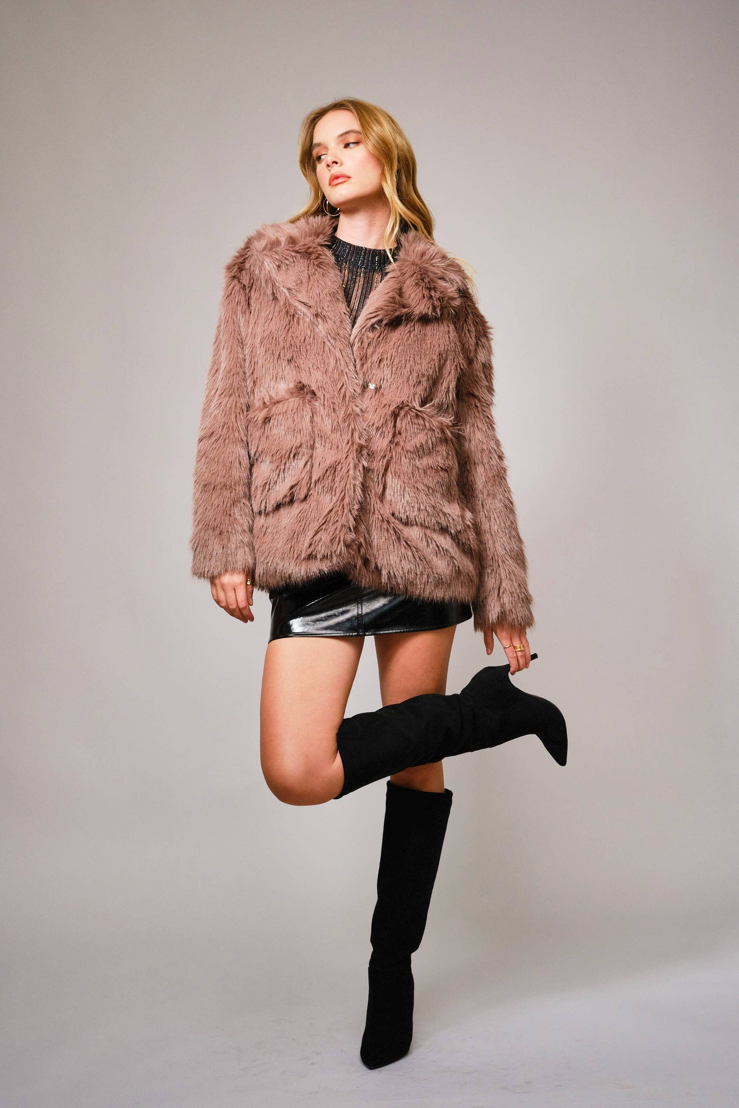 Shaggy Faux Fur Coat