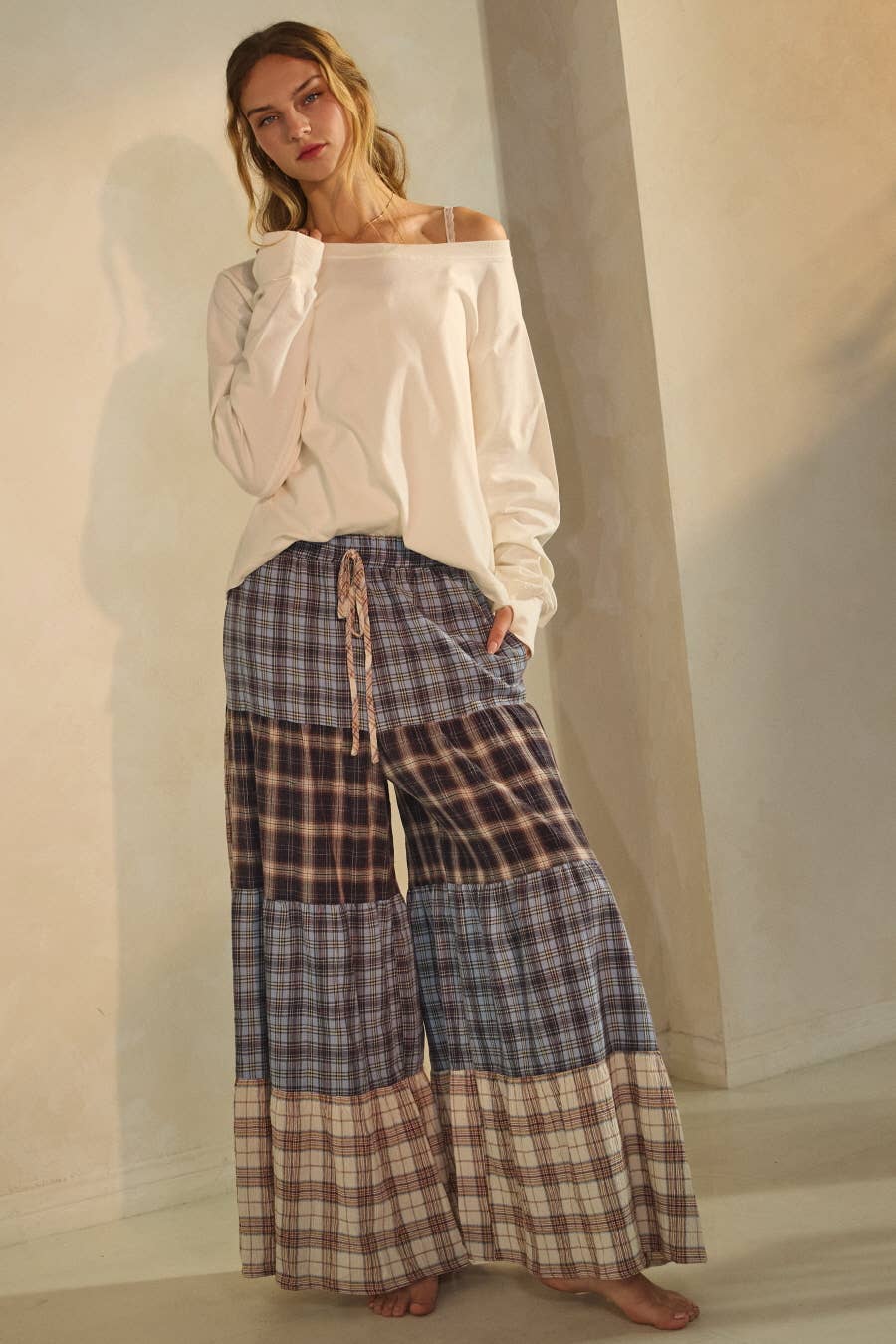 Plaid Patch Pants