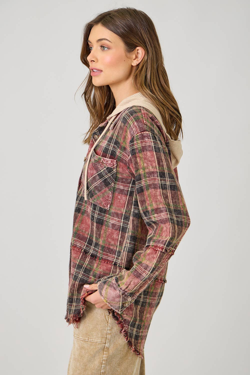 Double Cloth Plaid Shirt