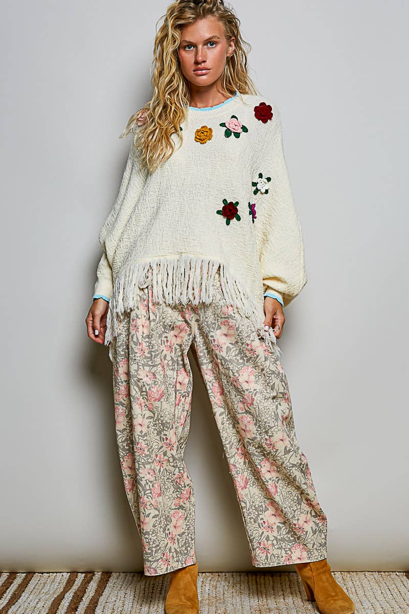 POL: Fringe Poncho Sweater