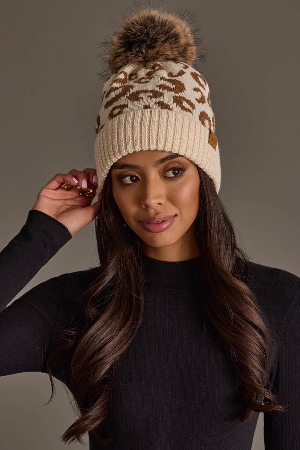 Cream Leopard Hat