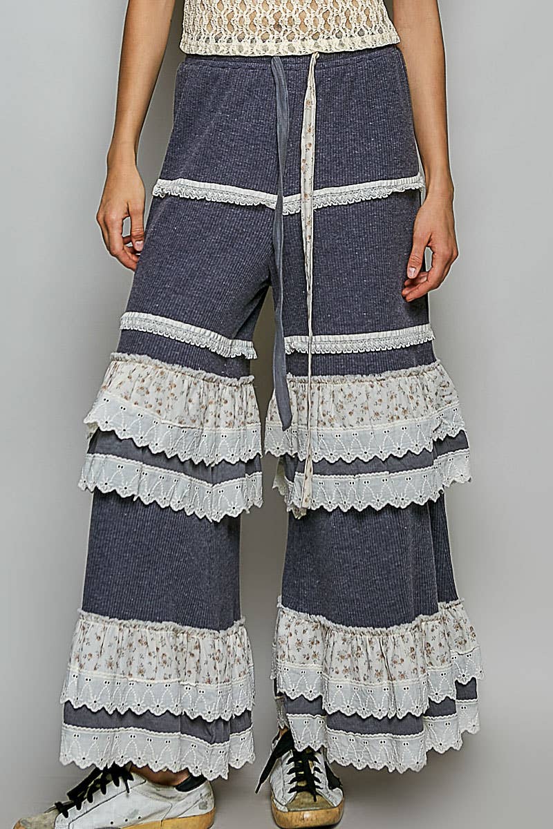 POL: Floral Contrast  Pants
