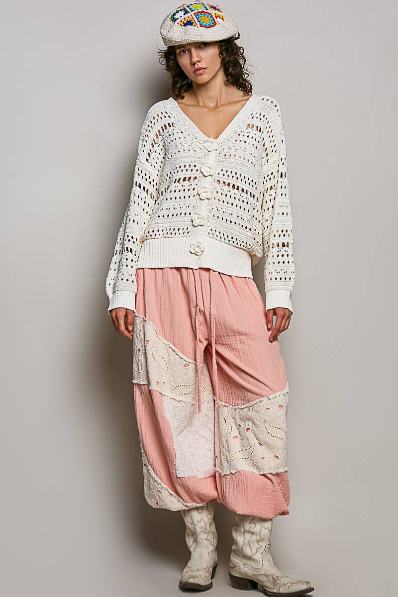 Pol: Flower Button Cardi
