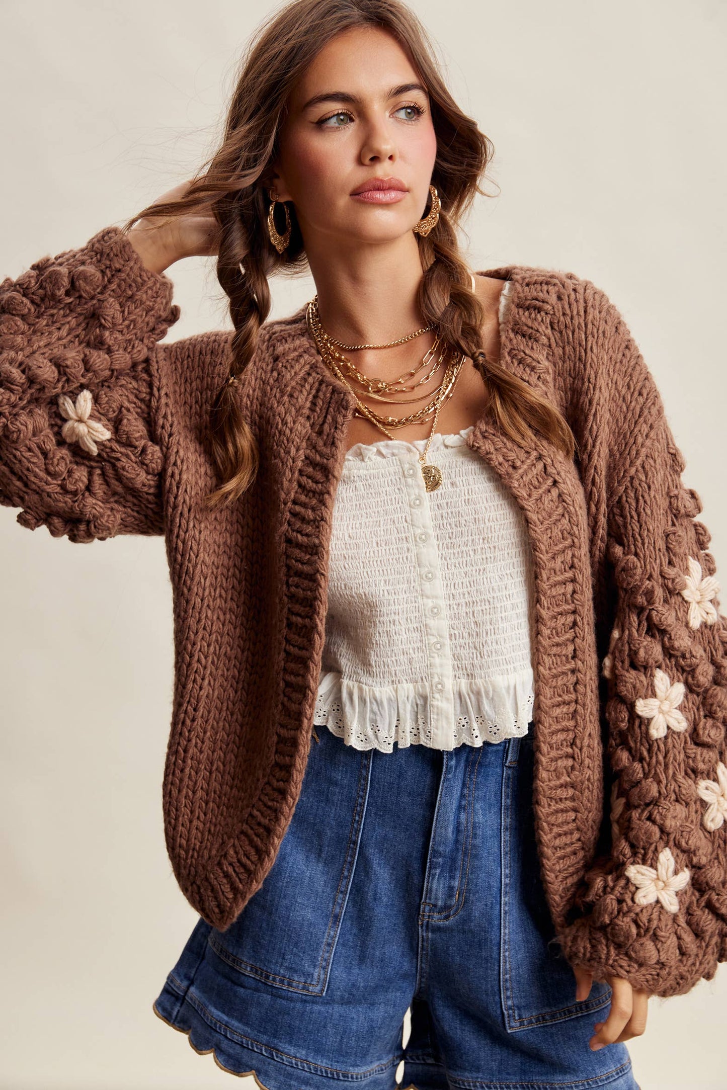 Bobble Sleeve Cardi
