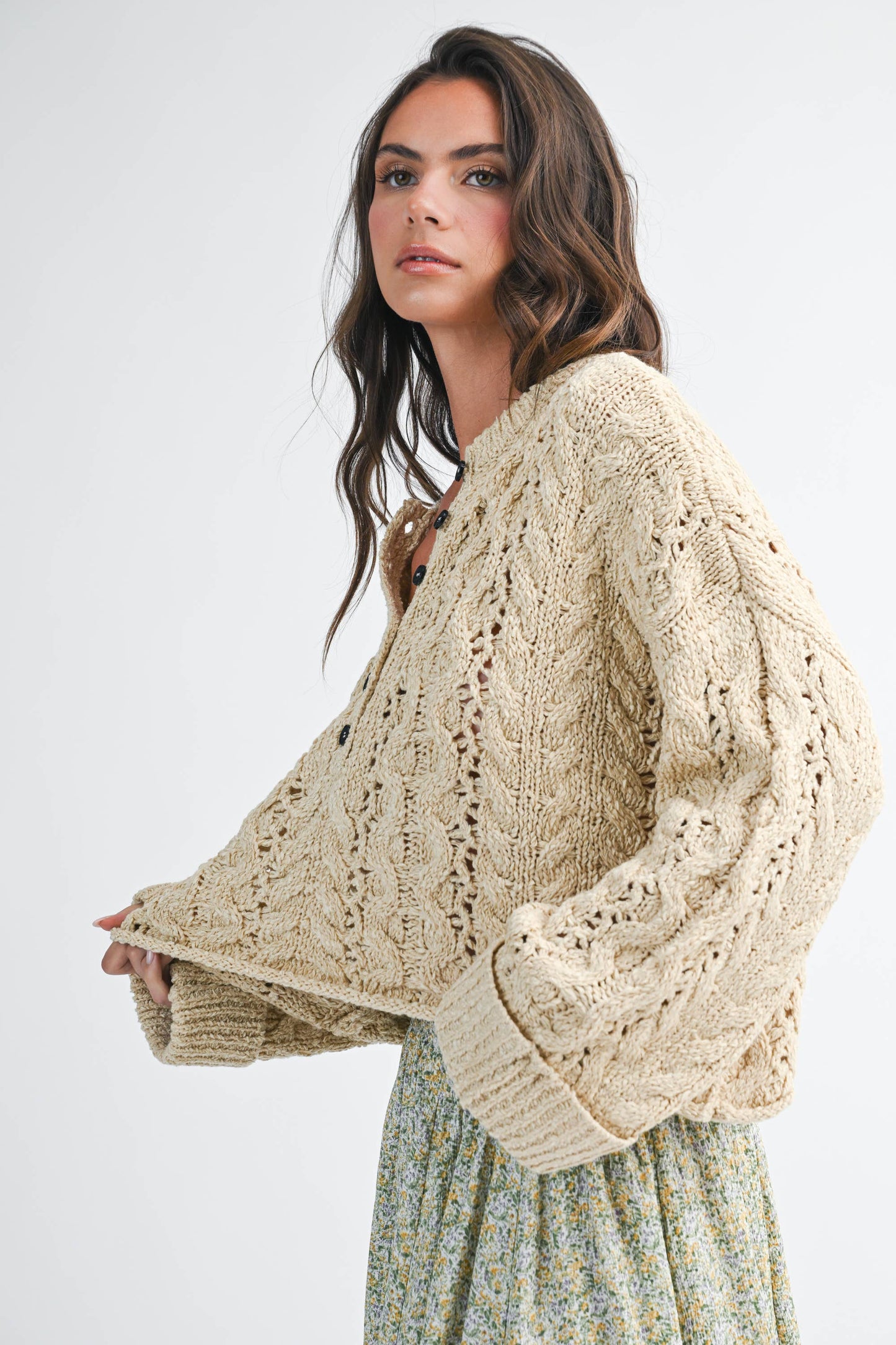 Cropped Henley  Sweater